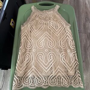 Adiva Beige Lace Top